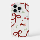 Cute Cherry & Red Ribbon Pattern Phone Case iPhone Hoesje (Achterkant)