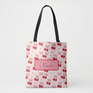 Cute Cherry & Roze Strik Tas Coquette