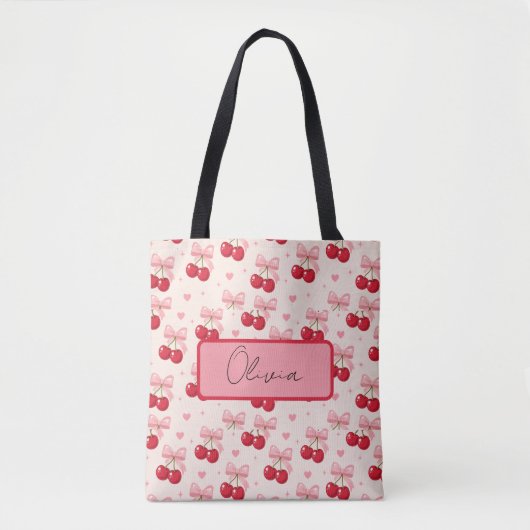 Cute Cherry & Roze Strik Tas Coquette (Voorkant)