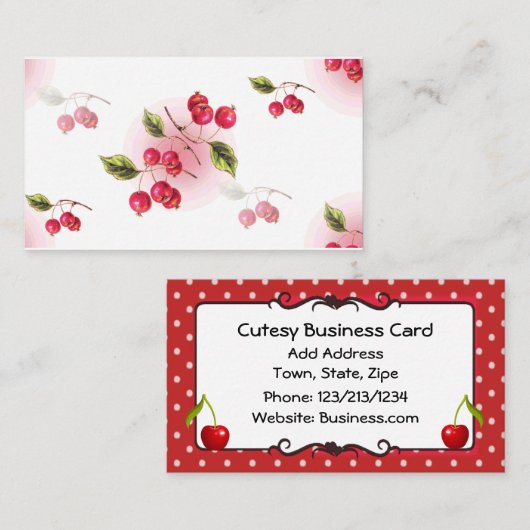 Cute Cherry ThMED Visitekaartje (Voorkant / Achterkant)