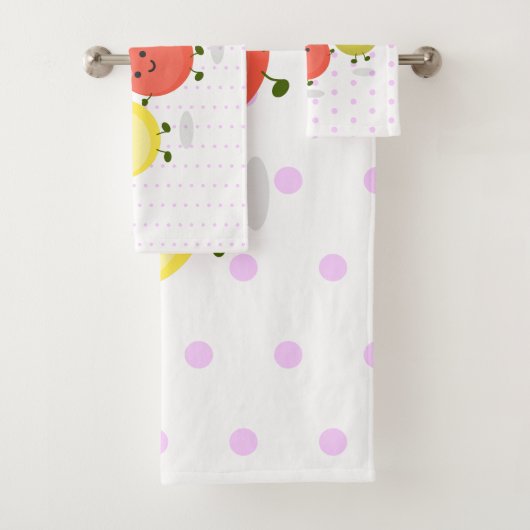 Cute cherry tomaten cartoon illustratie bad handdoek (Insitu)