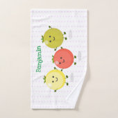 Cute cherry tomaten cartoon illustratie bad handdoek (Handdoek)