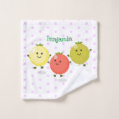 Cute cherry tomaten cartoon illustratie bad handdoek (Wasdoekje)