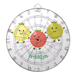 Cute cherry tomaten cartoon illustratie dartbord