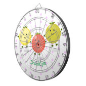 Cute cherry tomaten cartoon illustratie dartbord (Voorkant Rechts)