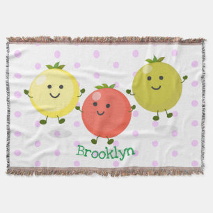 Cute cherry tomaten cartoon illustratie deken