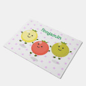 Cute cherry tomaten cartoon illustratie deurmat (Schuin)