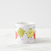 Cute cherry tomaten cartoon illustratie espresso kop (Voorkant)