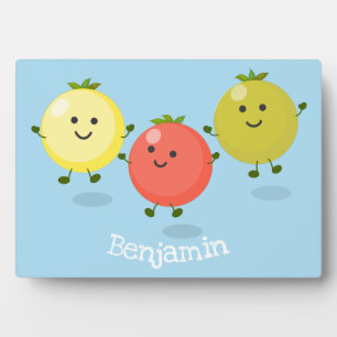Cute cherry tomaten cartoon illustratie fotoplaat