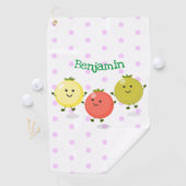 Cute cherry tomaten cartoon illustratie golfhanddoek (Insitu)