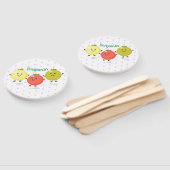 Cute cherry tomaten cartoon illustratie handwaaier (Niet-gemonteerd)