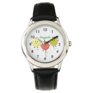 Cute cherry tomaten cartoon illustratie horloge