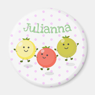 Cute cherry tomaten cartoon illustratie magneet