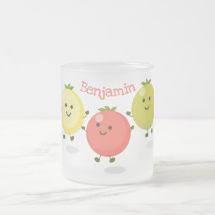 Cute cherry tomaten cartoon illustratie matglas koffiemok