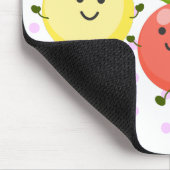 Cute cherry tomaten cartoon illustratie muismat (Hoek)