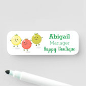 Cute cherry tomaten cartoon illustratie naamplaatje (In situ)