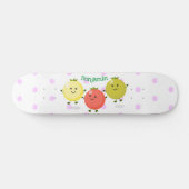 Cute cherry tomaten cartoon illustratie persoonlijk skateboard (Horizontaal)