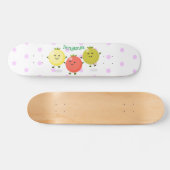 Cute cherry tomaten cartoon illustratie persoonlijk skateboard (Horizontaal)