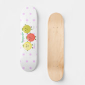 Cute cherry tomaten cartoon illustratie persoonlijk skateboard (Voorkant)