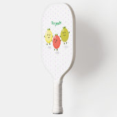 Cute cherry tomaten cartoon illustratie pickleball paddle (Links)