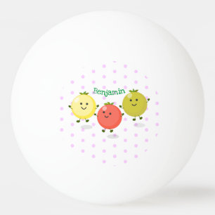 Cute cherry tomaten cartoon illustratie pingpongbal