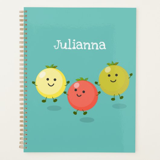 Cute cherry tomaten cartoon illustratie planner (Voorkant)