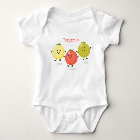 Cute cherry tomaten cartoon illustratie romper (Voorkant)