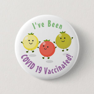 Cute cherry tomaten cartoon illustratie ronde button 5,7 cm