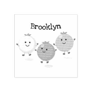 Cute cherry tomaten cartoon illustratie rubberstempel