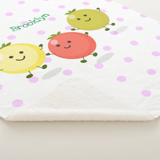 Cute cherry tomaten cartoon illustratie sherpa deken (3/4)