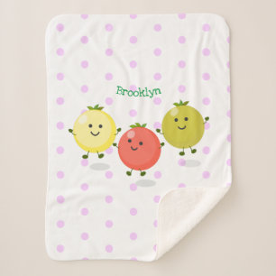 Cute cherry tomaten cartoon illustratie sherpa deken