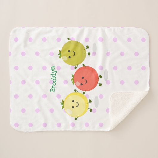 Cute cherry tomaten cartoon illustratie sherpa deken (Voorkant (horizontaal))