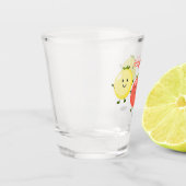 Cute cherry tomaten cartoon illustratie shot glas (Links)