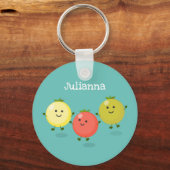 Cute cherry tomaten cartoon illustratie sleutelhanger (Voorkant)