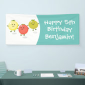 Cute cherry tomaten cartoon illustratie spandoek (Beurs)