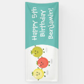 Cute cherry tomaten cartoon illustratie spandoek (Verticaal)