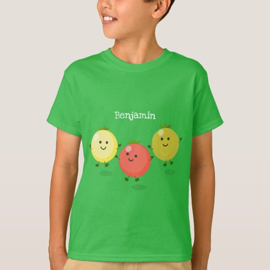 Cute cherry tomaten cartoon illustratie t-shirt (Voorkant)