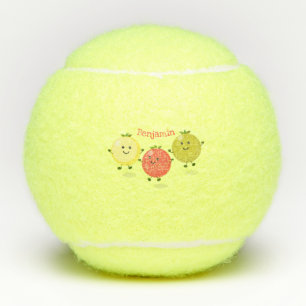 Cute cherry tomaten cartoon illustratie tennisballen
