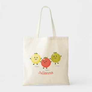 Cute cherry tomaten cartoon illustratie tote bag