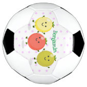 Cute cherry tomaten cartoon illustratie voetbal (Gedraaid)