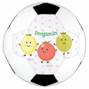 Cute cherry tomaten cartoon illustratie voetbal