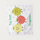 Cute cherry tomaten cartoon illustratie wandkleed (Voorkant)