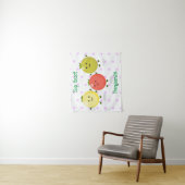 Cute cherry tomaten cartoon illustratie wandkleed (In situ)