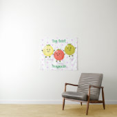 Cute cherry tomaten cartoon illustratie wandkleed (In Situ (horizontaal))