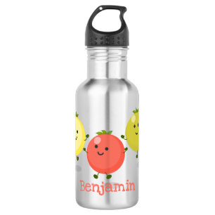 Cute cherry tomaten cartoon illustratie waterfles