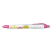 Cute cherry tomaten cartoon illustratie zwarte inkt pen (Bovenkant)