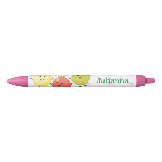 Cute cherry tomaten cartoon illustratie zwarte inkt pen (Voorkant)