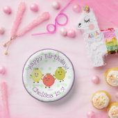 Cute cherry tomato vrienden cartoon illustratie papieren kommen (Feest)