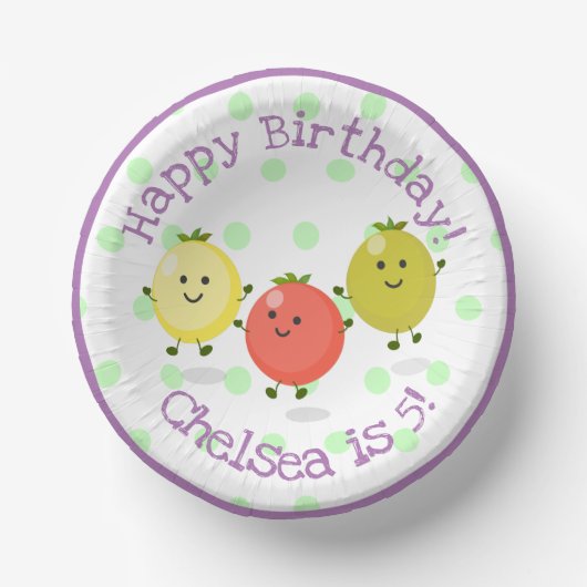 Cute cherry tomato vrienden cartoon illustratie papieren kommen (Voorkant)