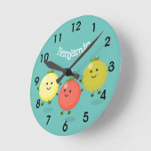 Cute cherry tomatoes cartoon illustrRound cl Ronde Klok (Hoek)